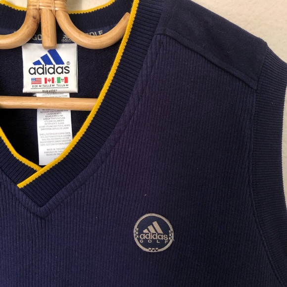 Adidas Golf Mens Sleeveless V-Neck Sweater size Medium M color Navy Blue - Picture 6 of 7
